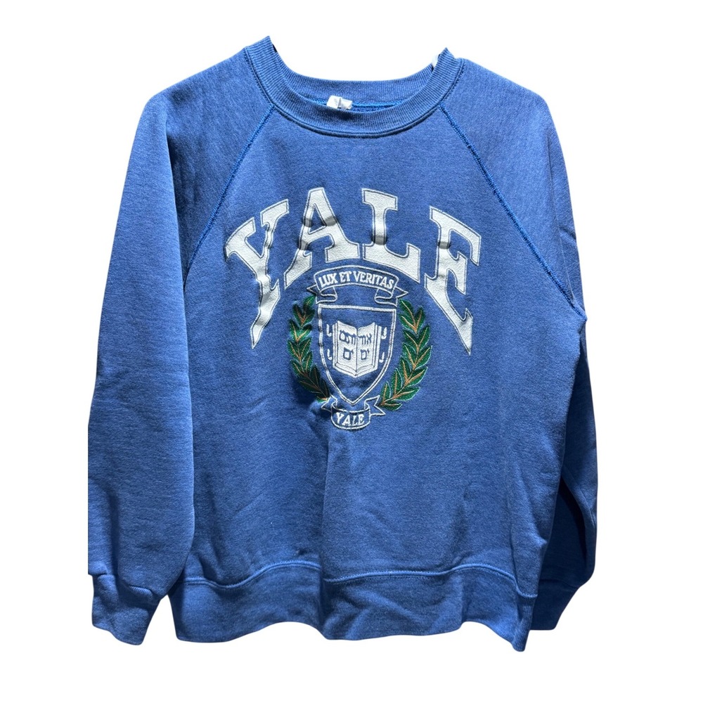 Vintage Yale University Sweatshirt‎ Blue Raglan Graphic Crewneck Made in USA